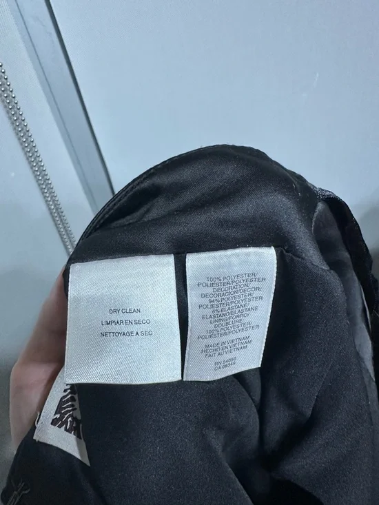 Anne Klein Black Pencil Skirt with Side Panel Satin Detail Office Business Sz 4 - Picture 8 of 9